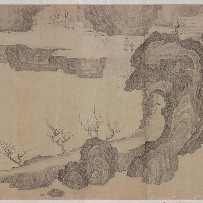 传李公麟山水人物画《群仙高会图》卷_08