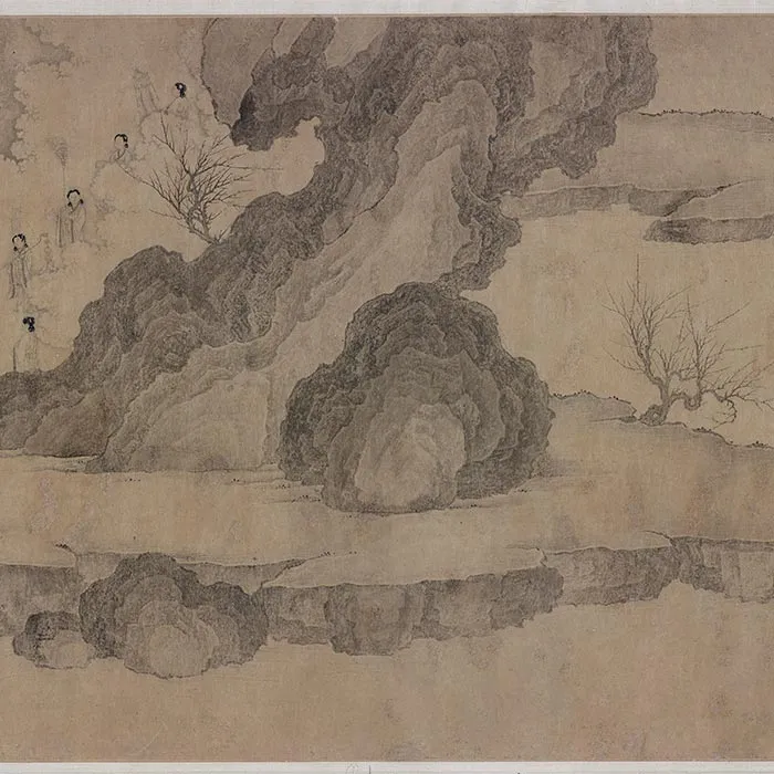 传李公麟山水人物画《群仙高会图》卷_25