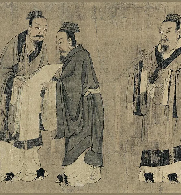 传阎立本人物画《孔子弟子图》卷_13
