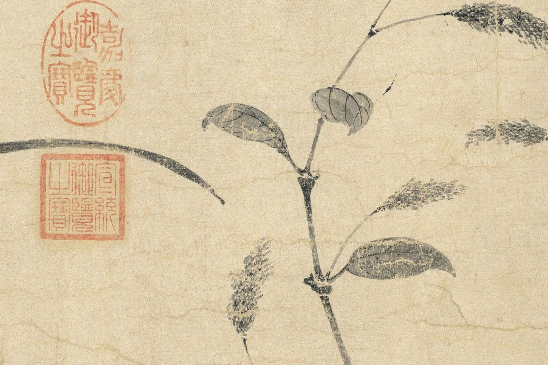宋徽宗赵佶《池塘秋晚图》全卷- 国画作品高清大图下载- 集古作网