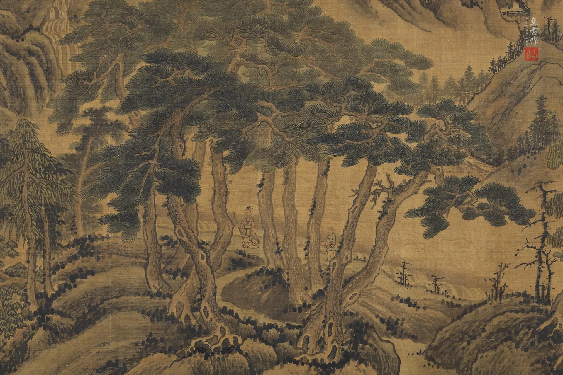 传陆探微山水画《五岳图》局部 (7)