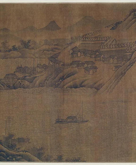 传燕文贵山水《大江图》卷_08
