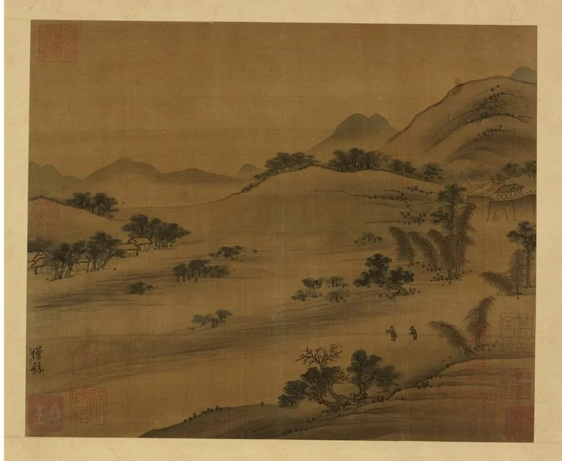 36-南朝梁张僧繇画谢灵运诗意（十八）