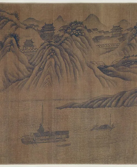 传燕文贵山水《大江图》卷_09