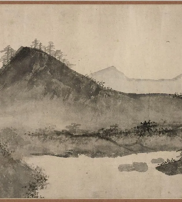 传夏圭水墨山水《晴江归棹图》卷_17