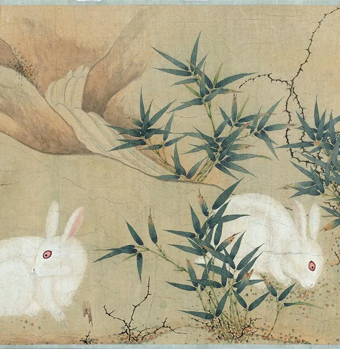 宋刘永年花阴玉兔图卷_08
