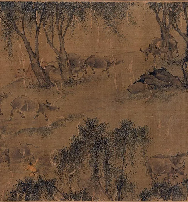 明陈汝言百牛图卷_03