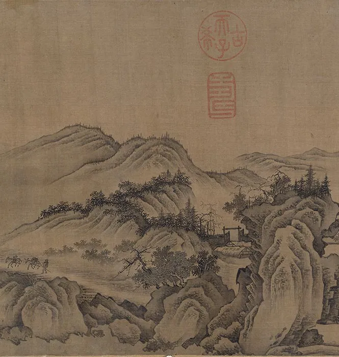 传燕文贵秋山萧寺图卷_18
