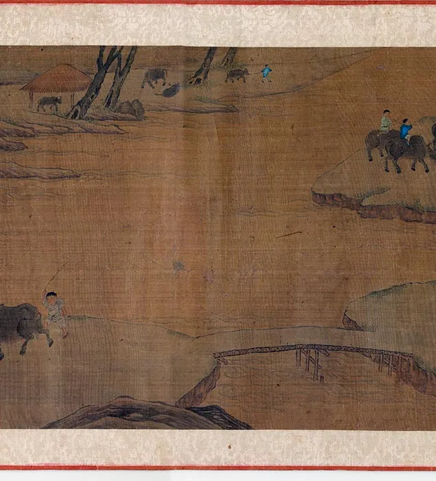 传李唐渡溪牧牛图卷_05