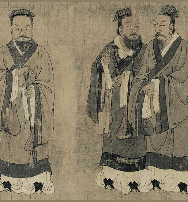 传阎立本人物画《孔子弟子图》卷_08