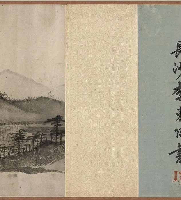 传夏圭水墨山水《晴江归棹图》卷_18