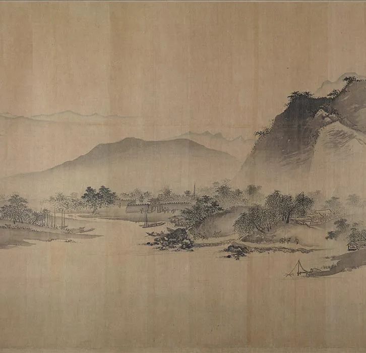 明人托名夏圭《长江万里图》卷_07