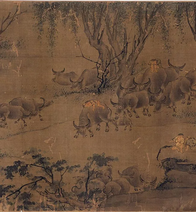 明陈汝言百牛图卷_05