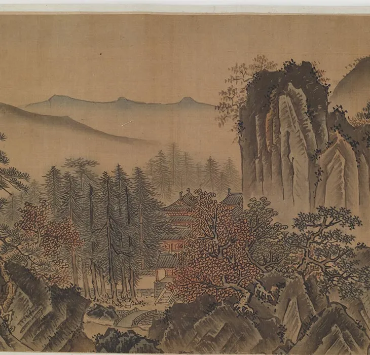《千山竞秀图卷》又名《江村图卷》_12