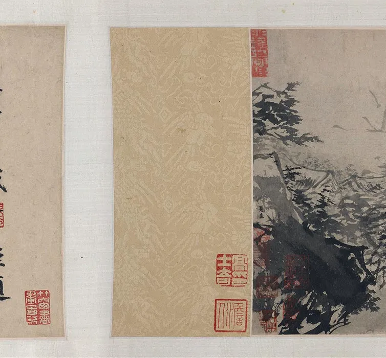 传夏圭水墨山水画《秋江渔乐图》卷_06