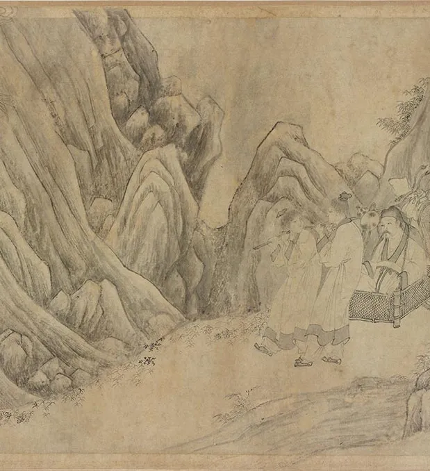 传李公麟《莲社图》卷_31