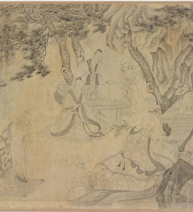 传李公麟《莲社图》卷_27