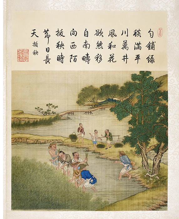 陈枚《耕织图册·拔秧》