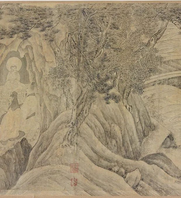 传李公麟《莲社图》卷_28