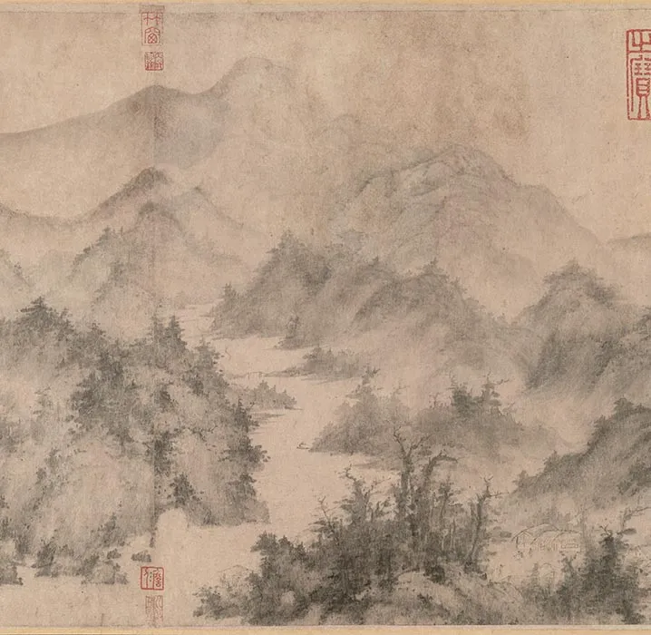 南宋水墨山水《潇湘卧游图》卷_17