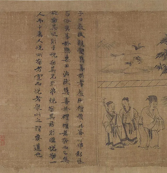 李公麟白描《孝经图》卷_09