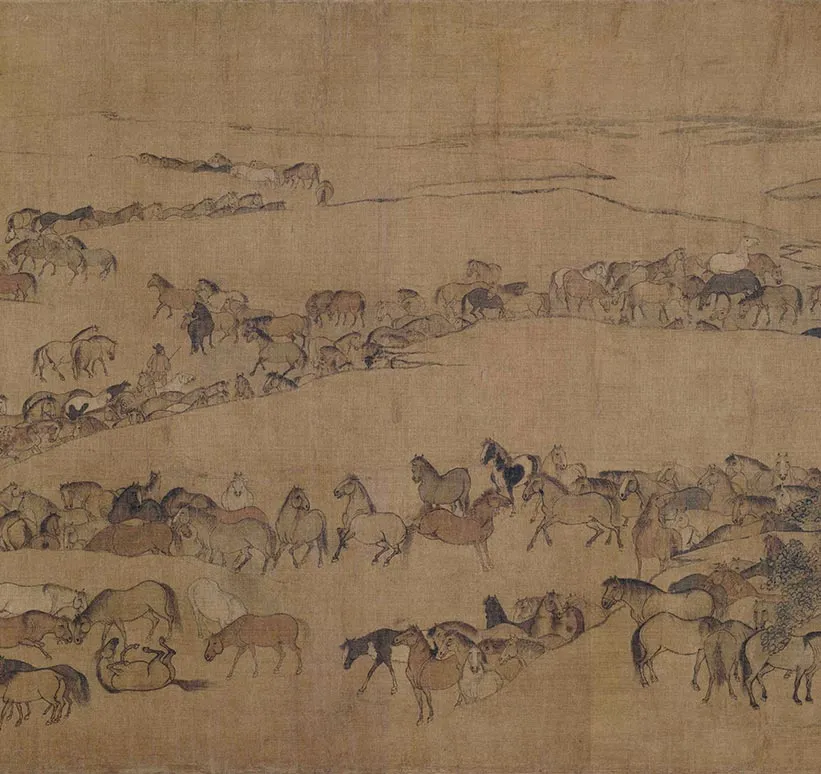 李公麟临韦偃牧放图卷_04
