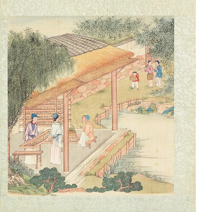 清人《耕织图册》彩绘本_18