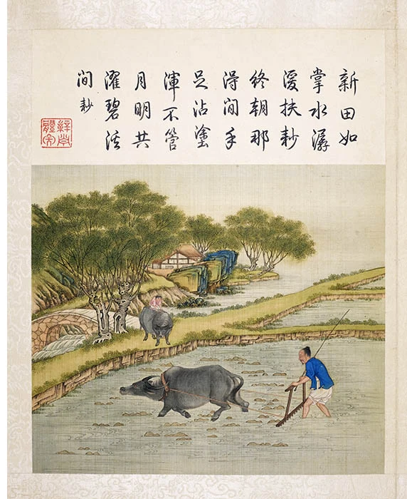 陈枚《耕织图册·耖》