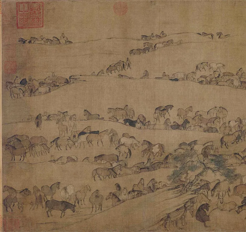 李公麟临韦偃牧放图卷_03