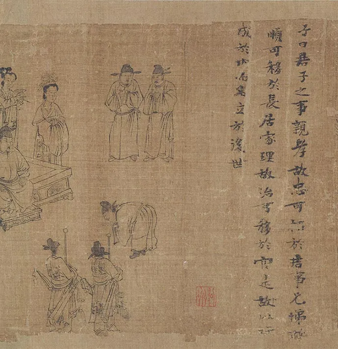 李公麟白描《孝经图》卷_06