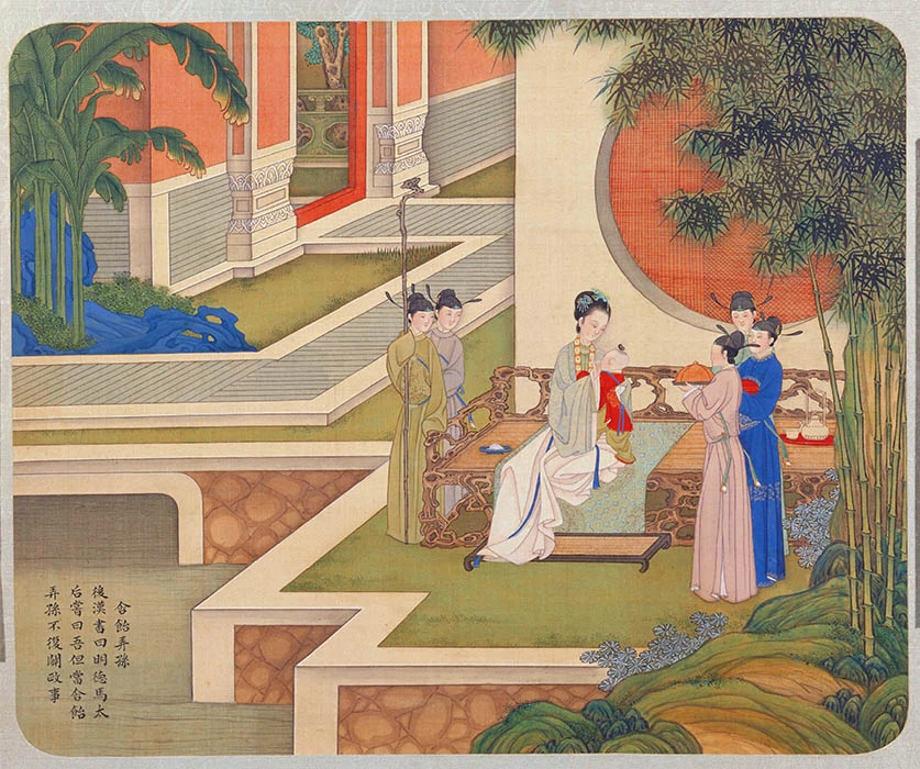 08-焦秉贞《历朝贤后故事图-含饴弄孙》