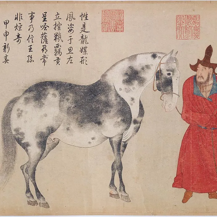 赵雍《摹李公麟人马图》卷_05