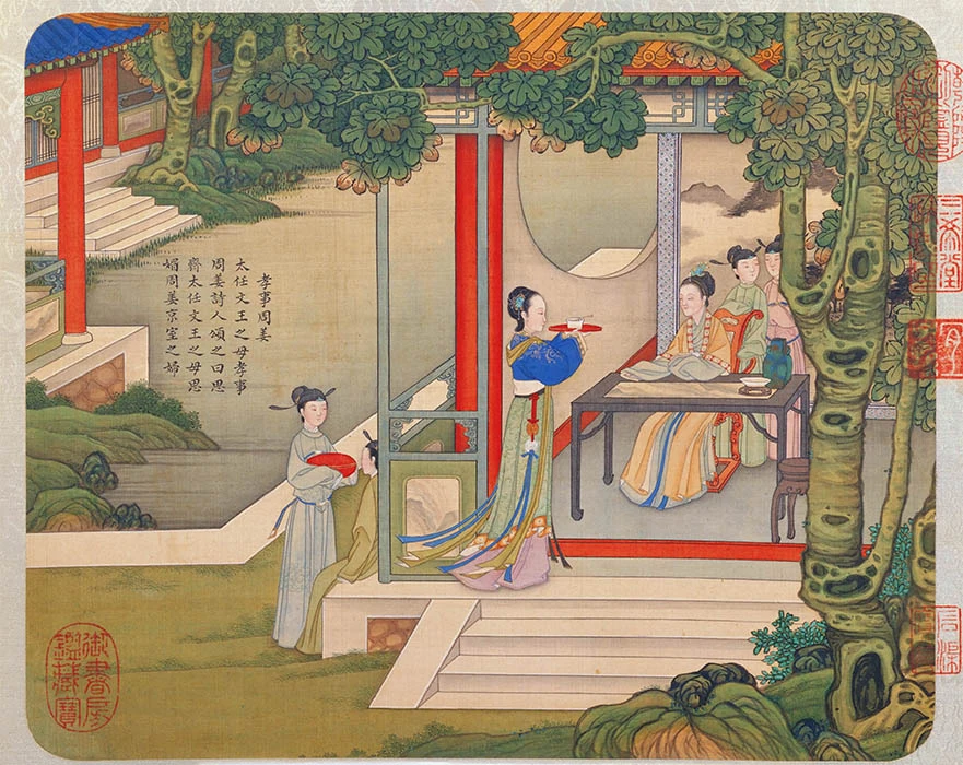 12-焦秉贞《历朝贤后故事图-孝事周姜》
