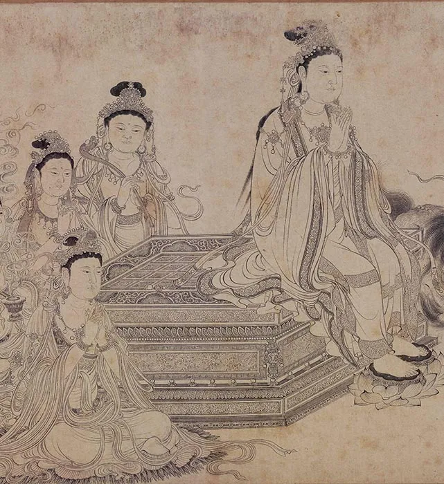 传李公麟白描画《维摩演教图》卷_10