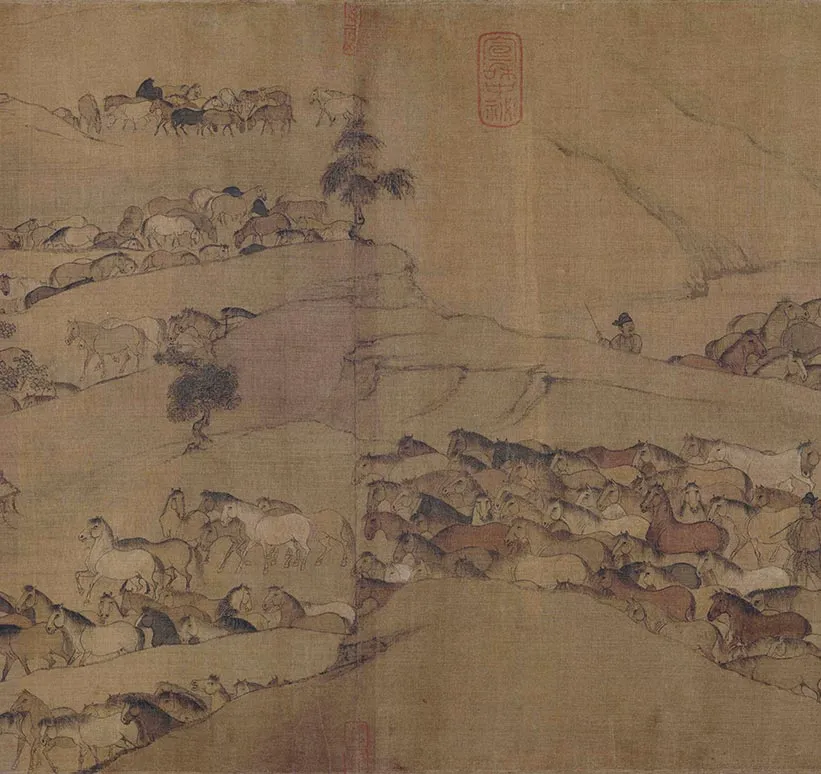 李公麟临韦偃牧放图卷_07