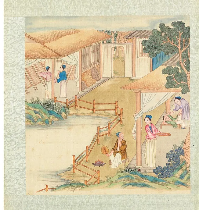 清人《耕织图册》彩绘本_15