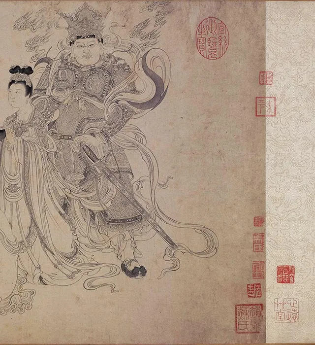 传李公麟白描画《维摩演教图》卷_14