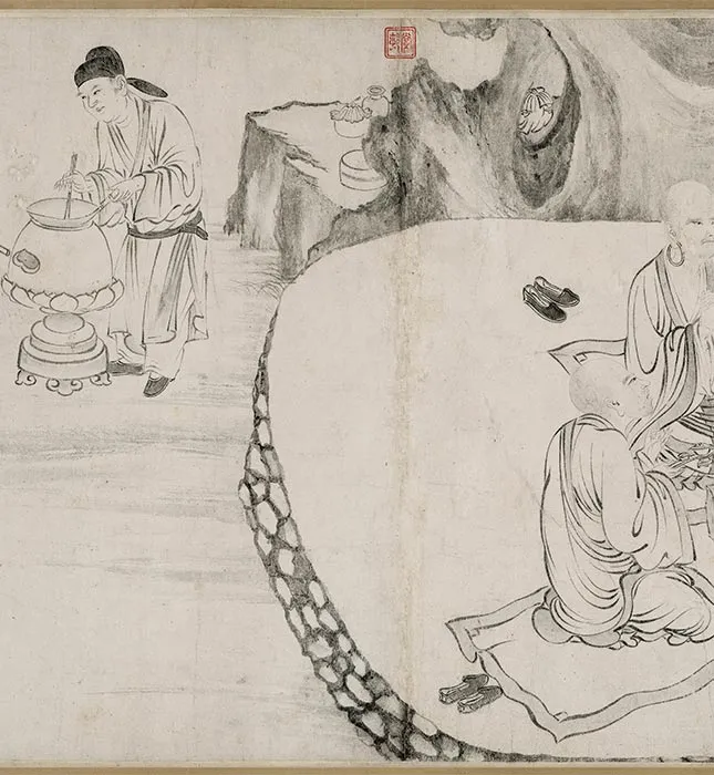 张激《白莲社图》卷_23
