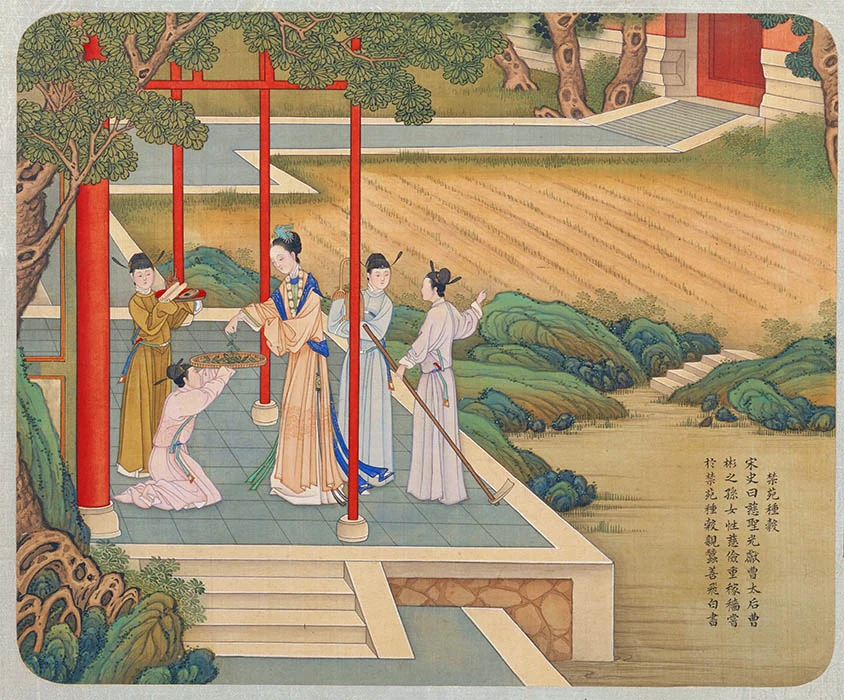 05-焦秉贞《历朝贤后故事图-禁苑种谷》