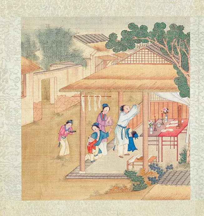 清人《耕织图册》彩绘本_09