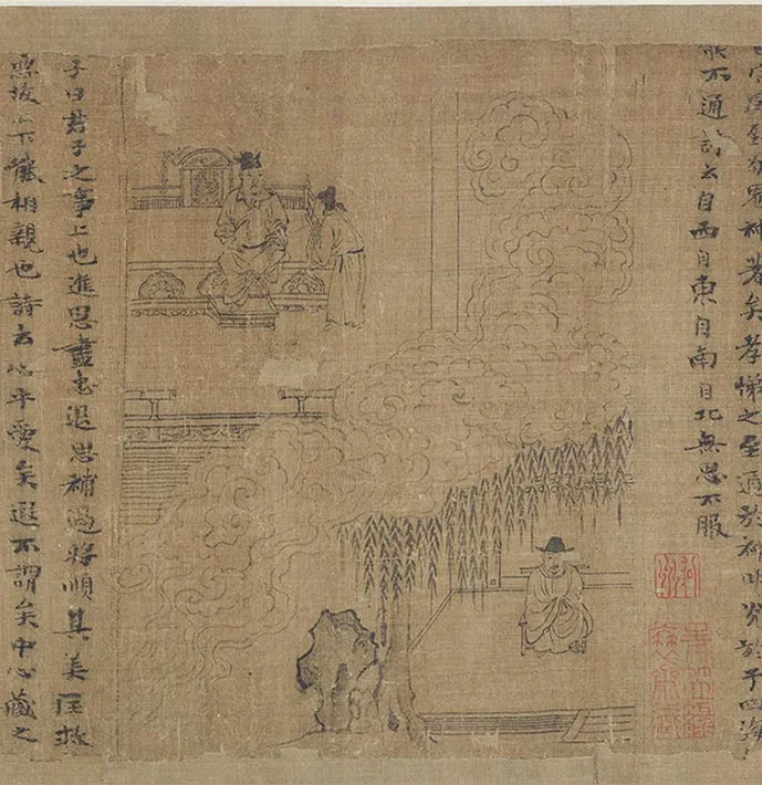 李公麟白描《孝经图》卷_03