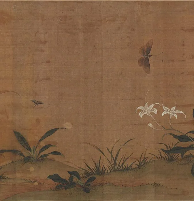 传五代南唐徐熙花卉草虫卷_06