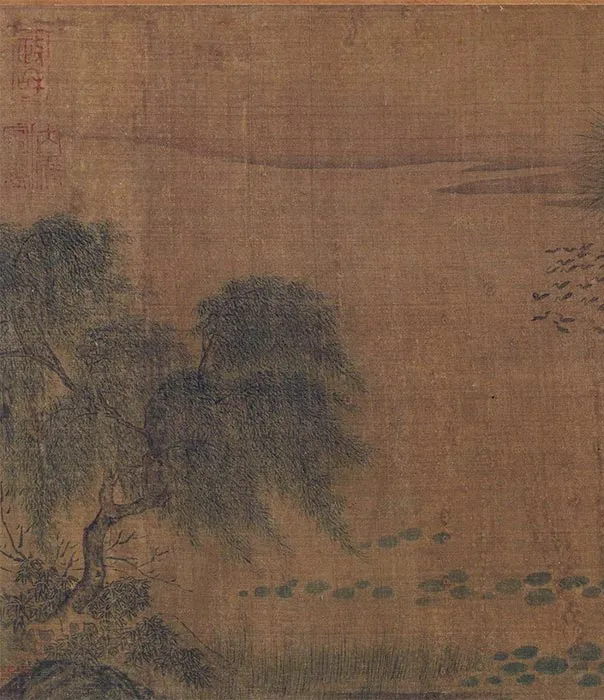 田园山水画《耕渔图》卷_01