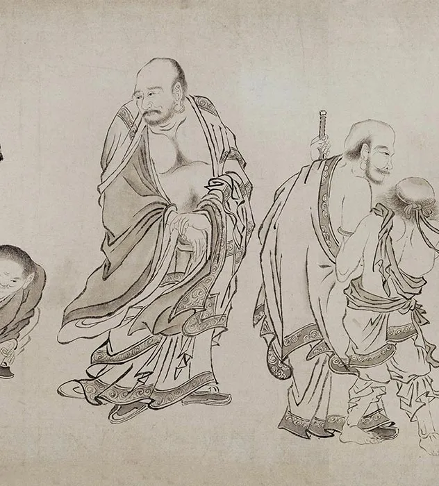 传明仇英临贯休十六罗汉图卷_07