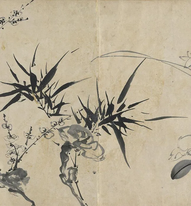 陈淳水墨画花卉卷_04