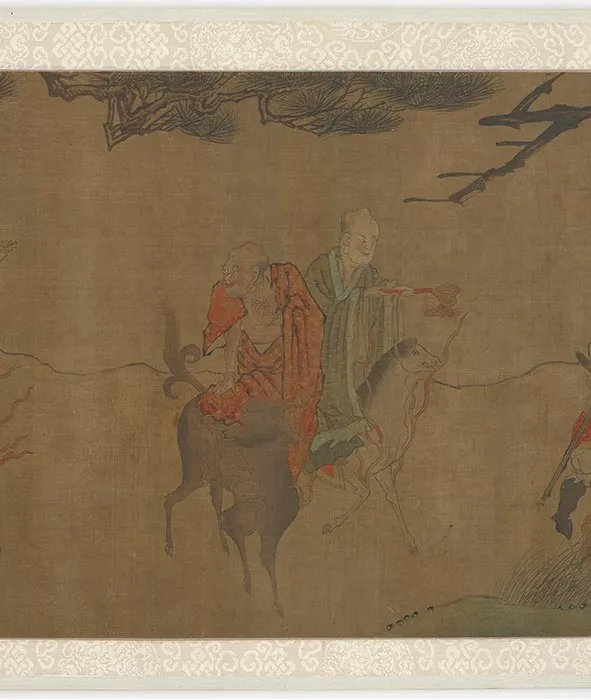 传贯休罗汉渡水图卷_05