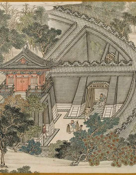 清杨大章仿宋院本金陵图卷_22
