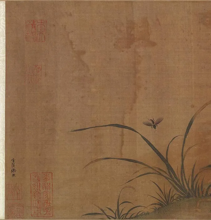 传五代南唐徐熙花卉草虫卷_05