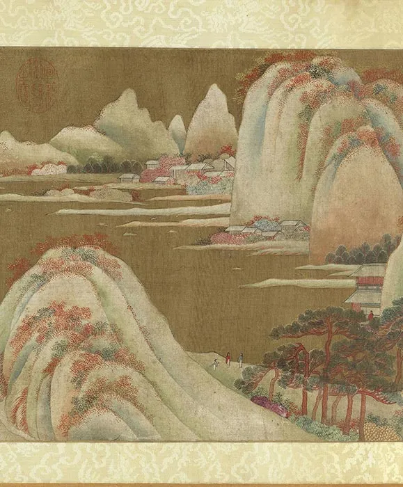 传杨昇没骨山水画卷_07