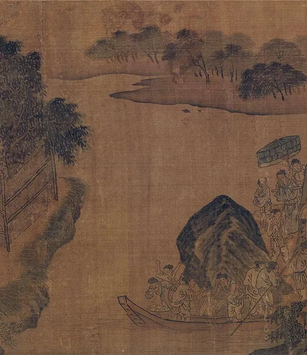 田园山水画《耕渔图》卷_09